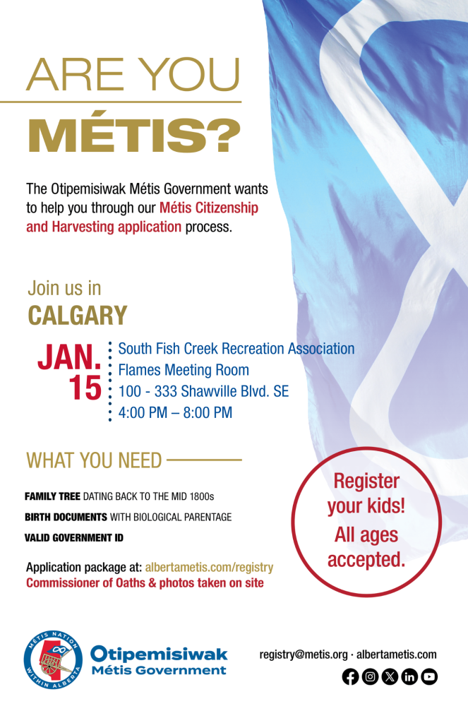 Calgary Jan 15 2025 Registry Drive at South Fish Creek Recreation Association from 4-8 pm at the Flames meeting rooom