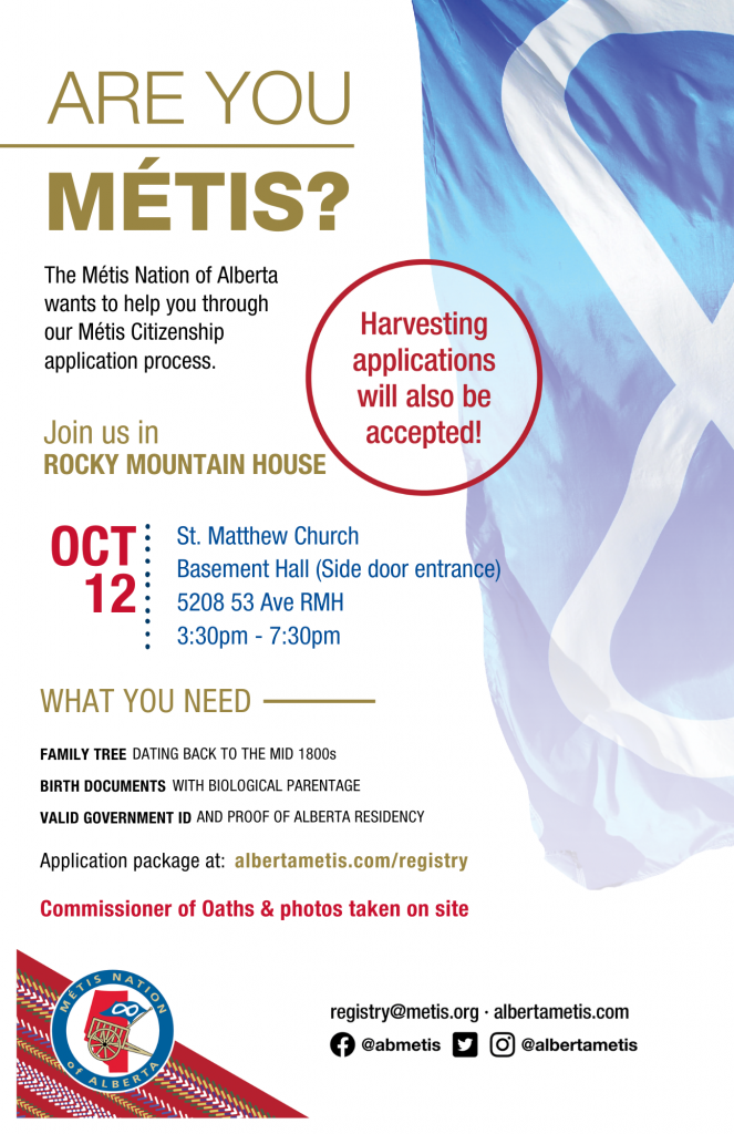 Registry Drive Rocky Mountain House Métis Nation of Alberta