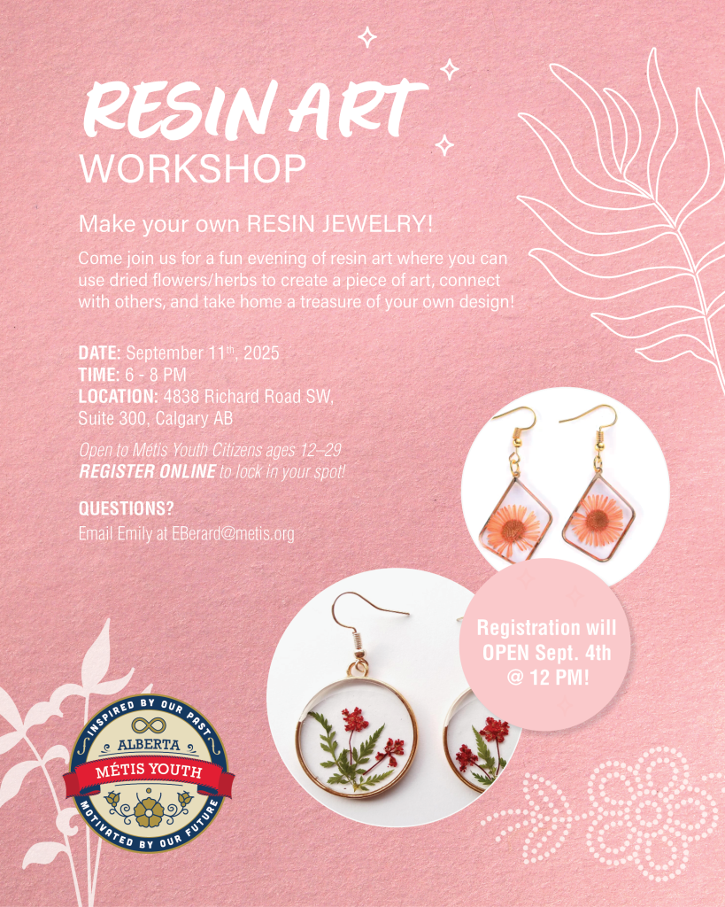 Pink event graphic showing 2 pairs of resin earrings