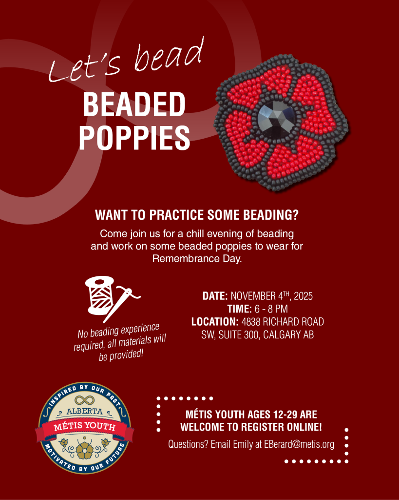 Event Graphic showing a beaded poppy