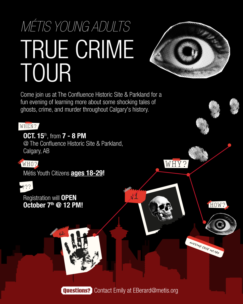 Event graphic showing the skyline of Calgary and finger prints