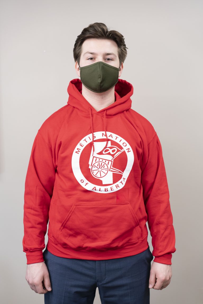 Red Hoodie with Métis Nation of Alberta Logo front