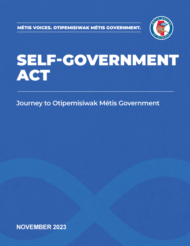 Self-Government Act. Journey to Otipemisiwak Metis Government. November 2023