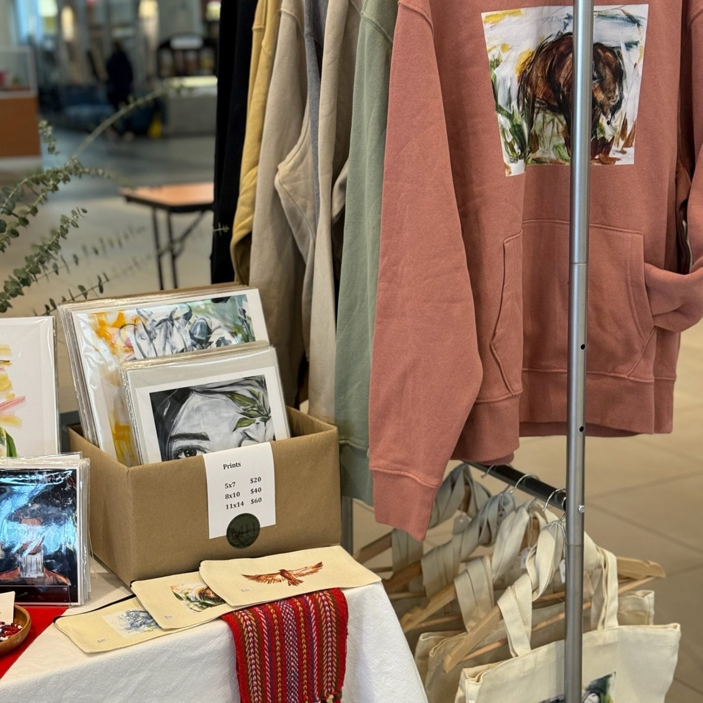 Photo of market table for Melanie Hannigan Fine ARt Studio