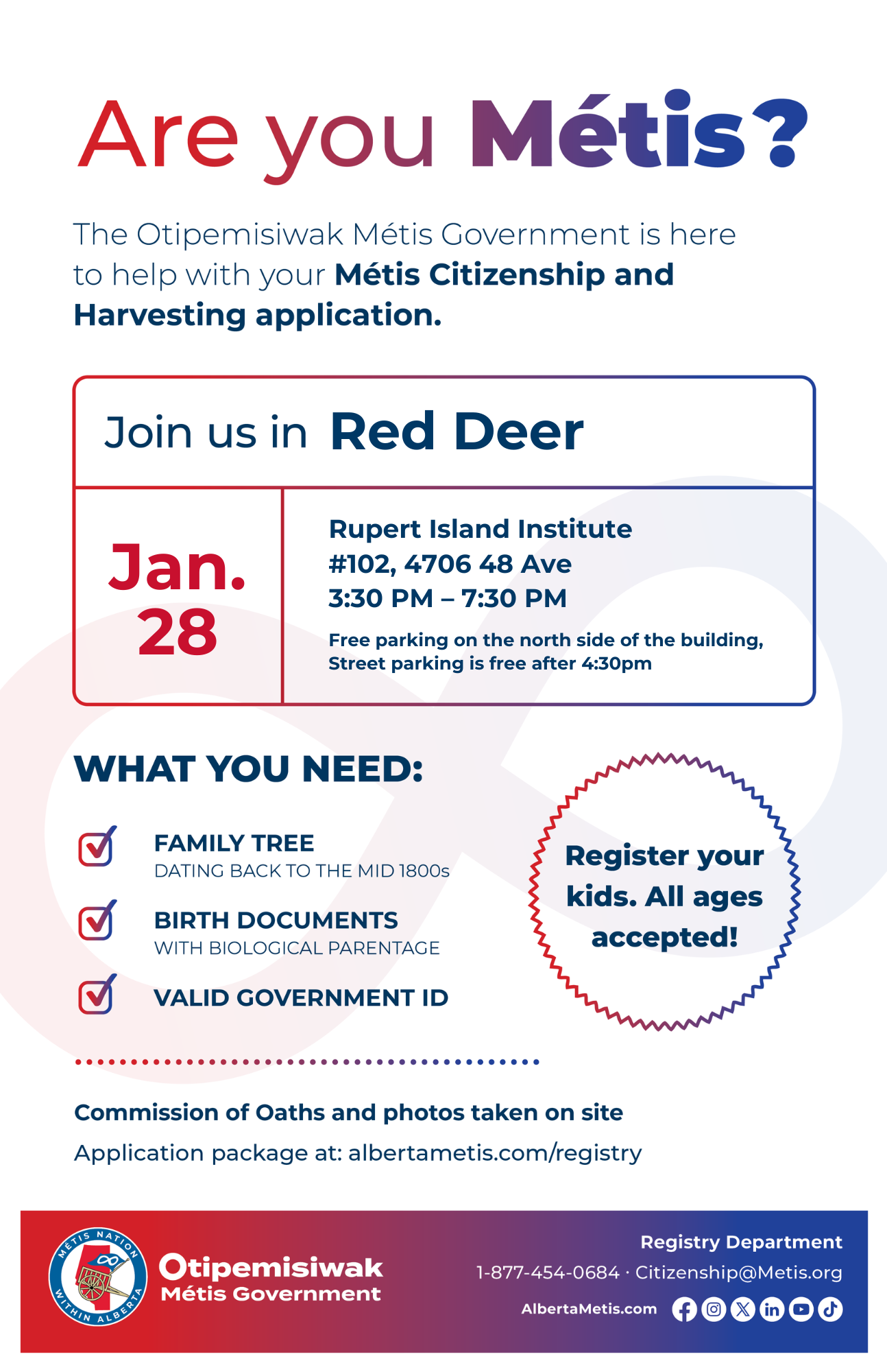 Registry event in Red Deer, January 28 2026